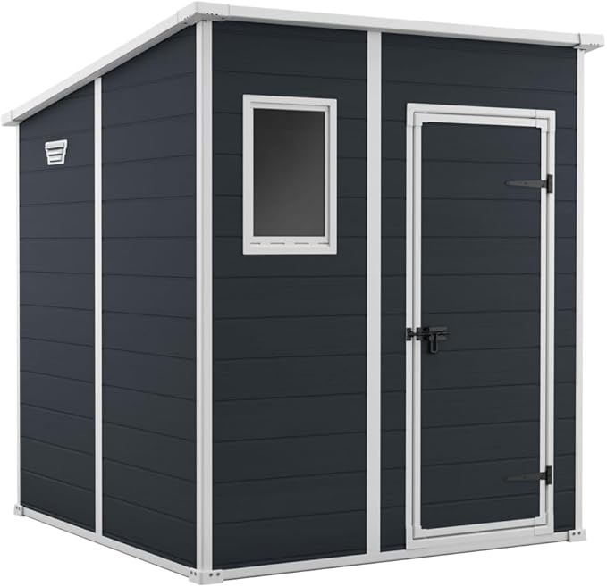 Pakevo™ | 6x4ft Resin Outdoor Storage Shed — Bikes, Tools & Garden Storage