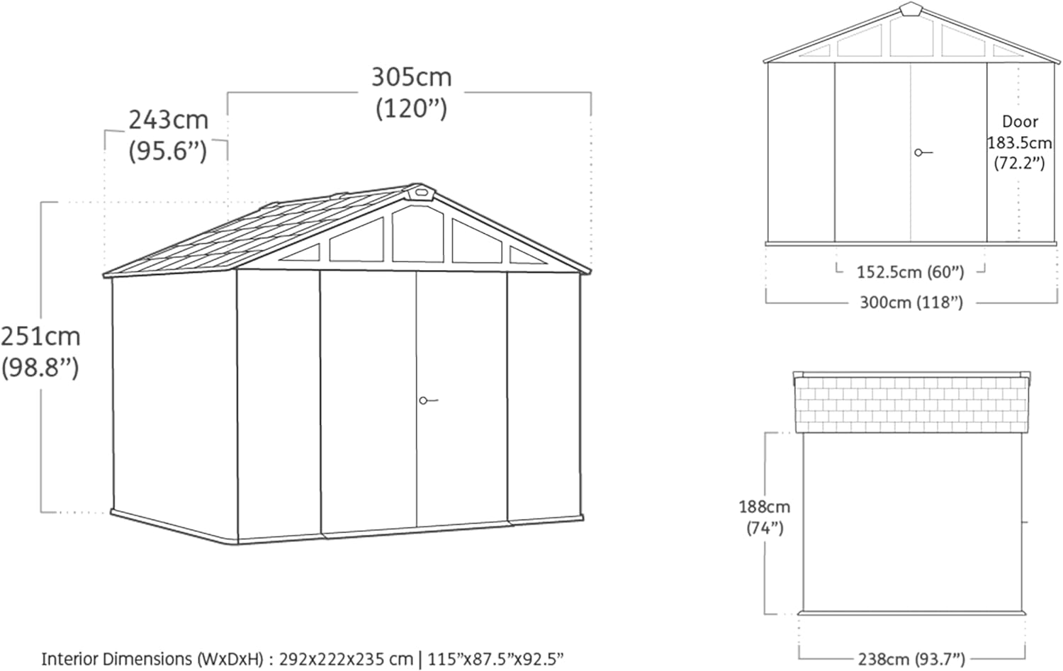 Pakevo™ | 10x15ft Stronghold Outdoor Storage Shed — Wood-Effect, Weatherproof & Steel-Reinforced