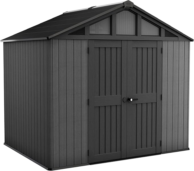 Pakevo™ | 10x15ft Stronghold Outdoor Storage Shed — Wood-Effect, Weatherproof & Steel-Reinforced