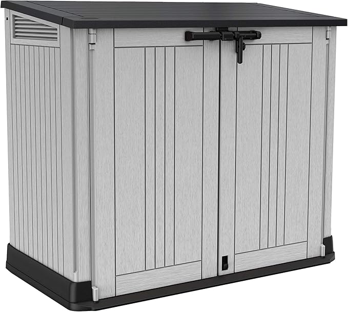 Pakevo™ | 880L Resin Outdoor Storage Shed — Large Garden Storage Box in Grey