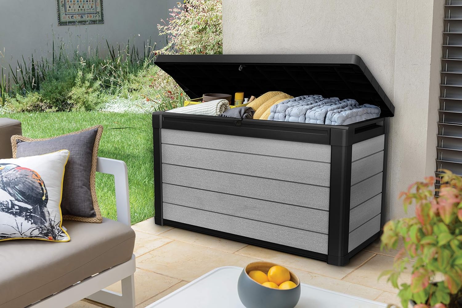 Pakevo™ | 380L Denali Garden Cushion Storage Box — UV-Resistant Outdoor Storage