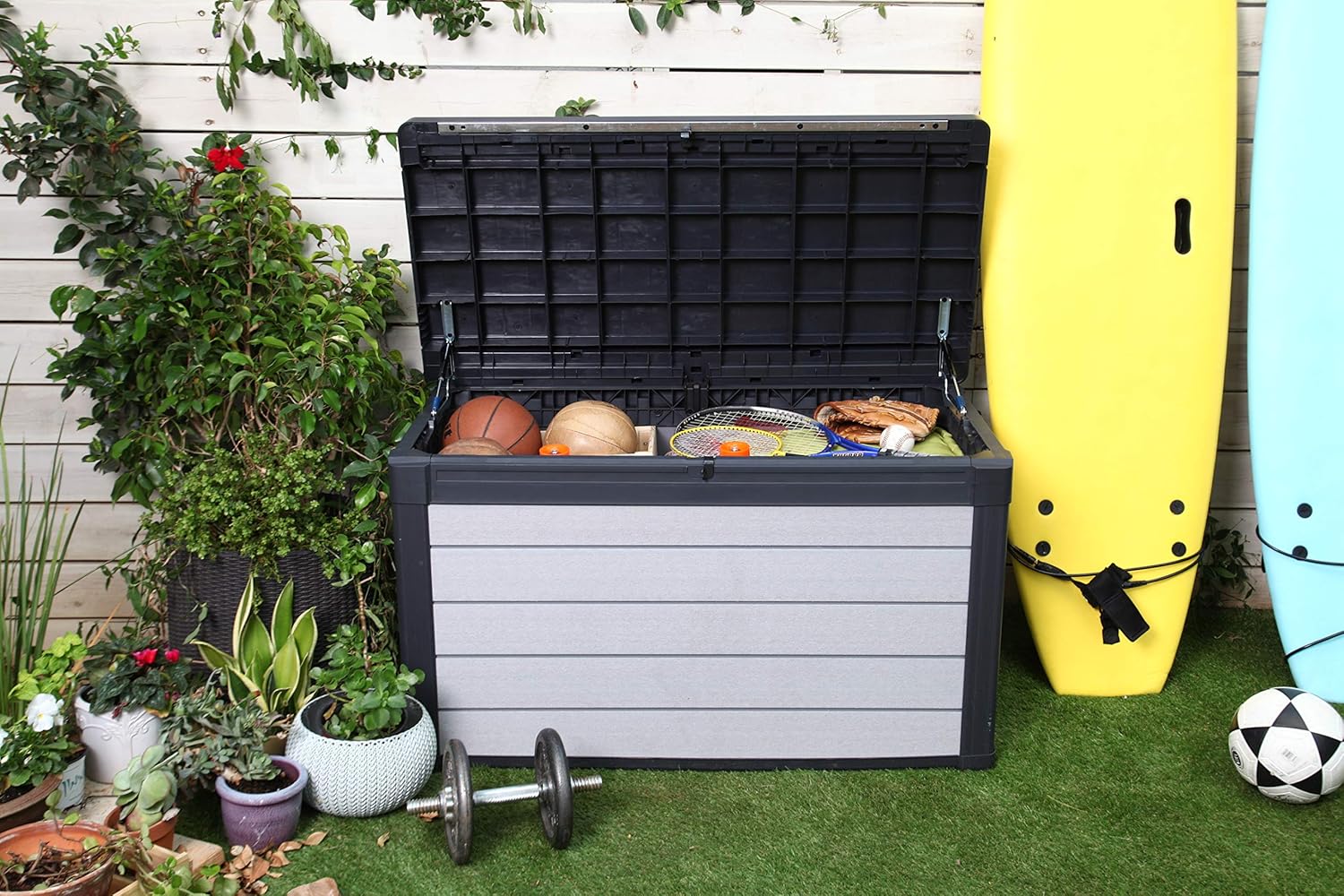 Pakevo™ | 380L Denali Garden Cushion Storage Box — UV-Resistant Outdoor Storage