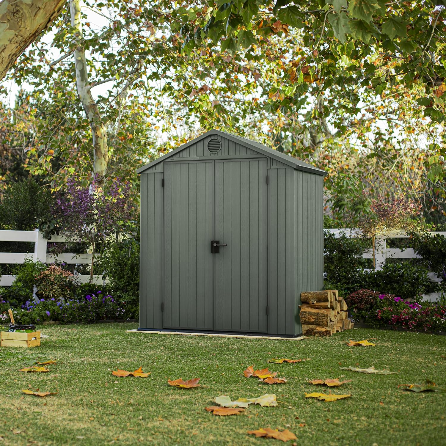 Pakevo™ | Darwin 6x4ft Double Door Garden Shed — Wood-Effect Outdoor Storage