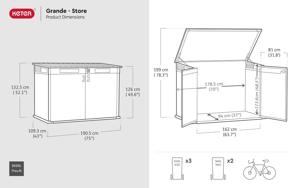Pakevo™ | 2020L Cortina Mega Polypropylene Storage Chest — Extra Large Outdoor Storage