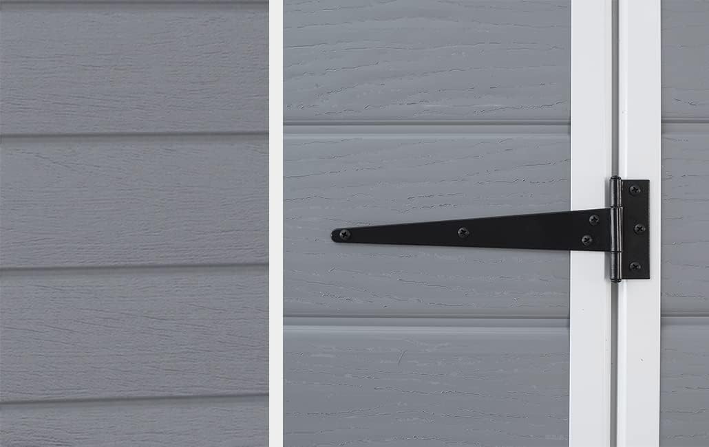 Pakevo™ | 6x5ft Outdoor Plastic Garden Storage Shed — Weatherproof Grey Garden Shed