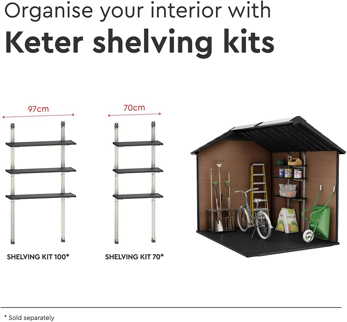 Pakevo™ | 7.5x9ft Newton Garden Shed — Brown Wood-Effect Resin Outdoor Shed