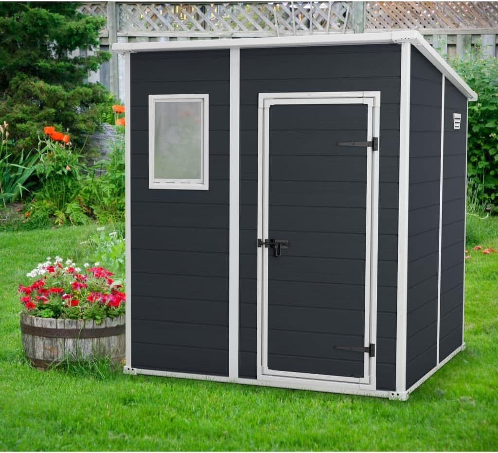 Pakevo™ | 6x4ft Resin Outdoor Storage Shed — Bikes, Tools & Garden Storage