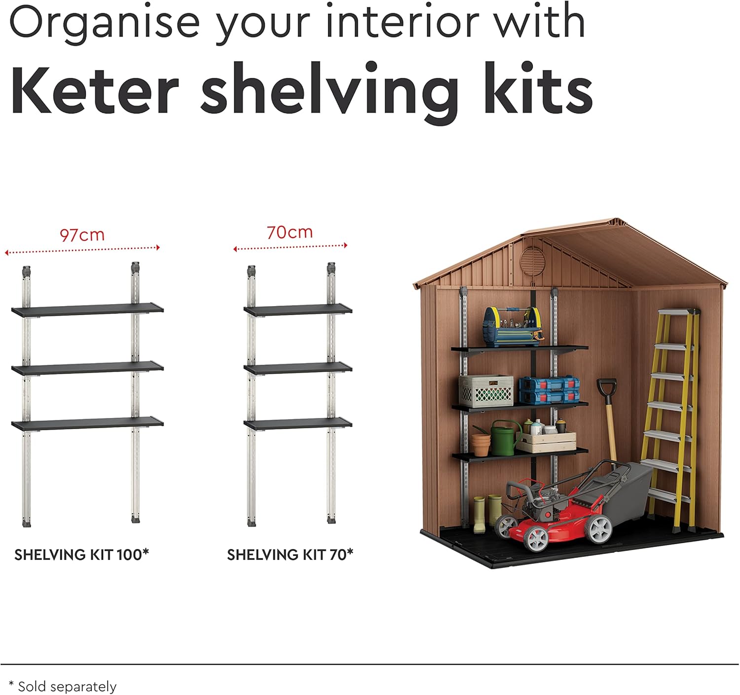 Pakevo™ | Darwin 6x4ft Double Door Garden Shed — Wood-Effect Outdoor Storage